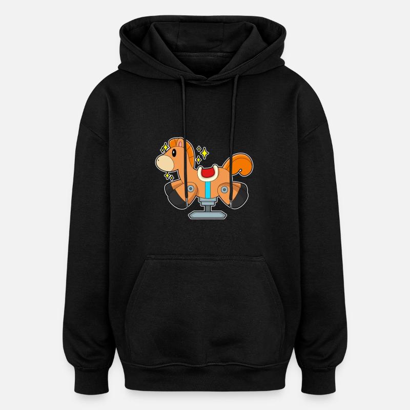 Schaukelpferd - Oversized Unisex Hoodie - Schwarz