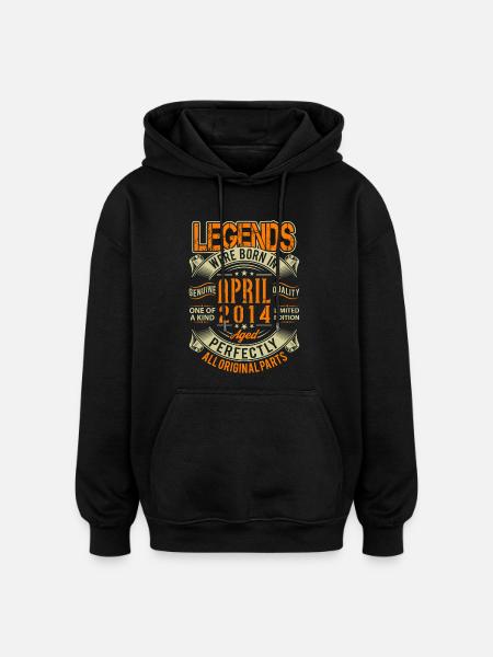2014 April Birthday Legend - Oversized Unisex Hoodie - black