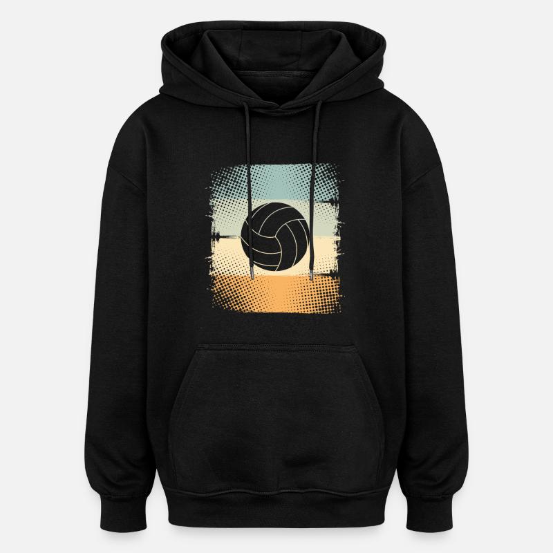 Volley-ball - Sweat à capuche oversize unisexe - noir