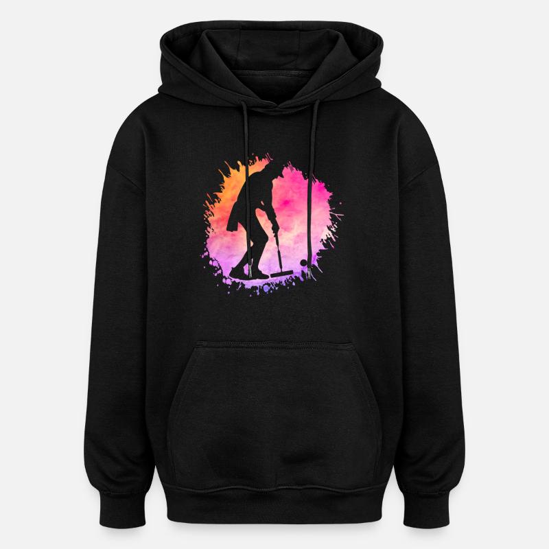Croquet Rétro - Sweat à capuche oversize unisexe - noir