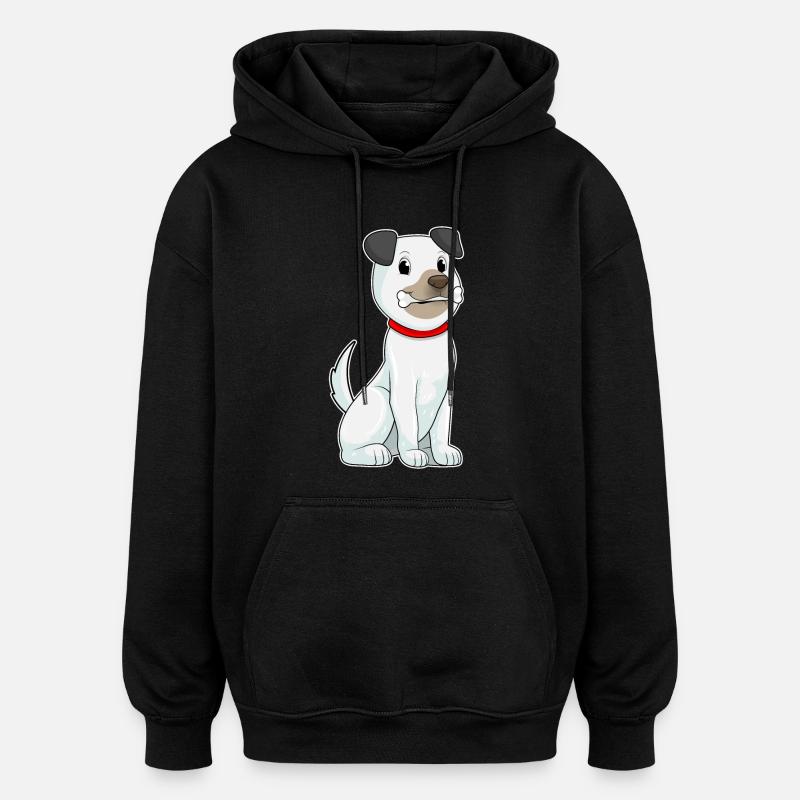 Chien avec des os - Sweat à capuche oversize unisexe - noir