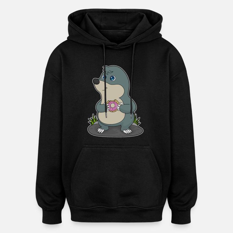Mole Donut - Oversized Unisex Hoodie - black