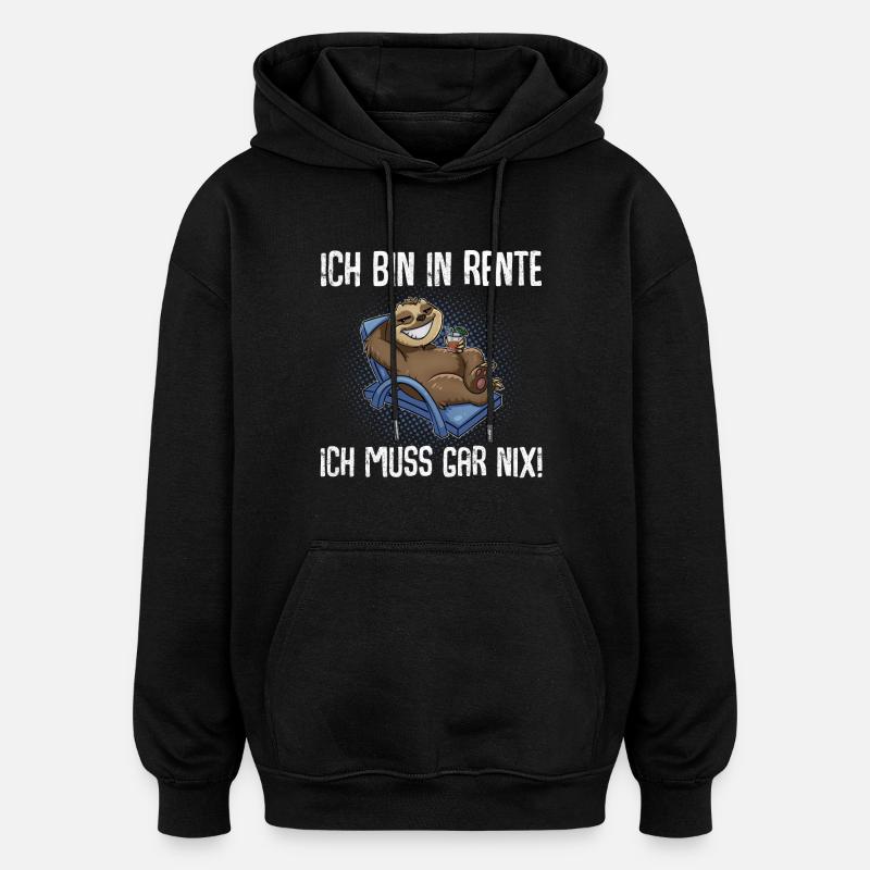 Rentner - Oversized Unisex Hoodie - Schwarz