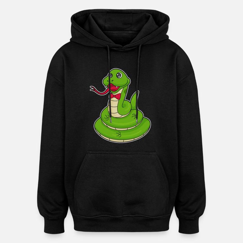 Serpent avec boucle - Sweat à capuche oversize unisexe - noir