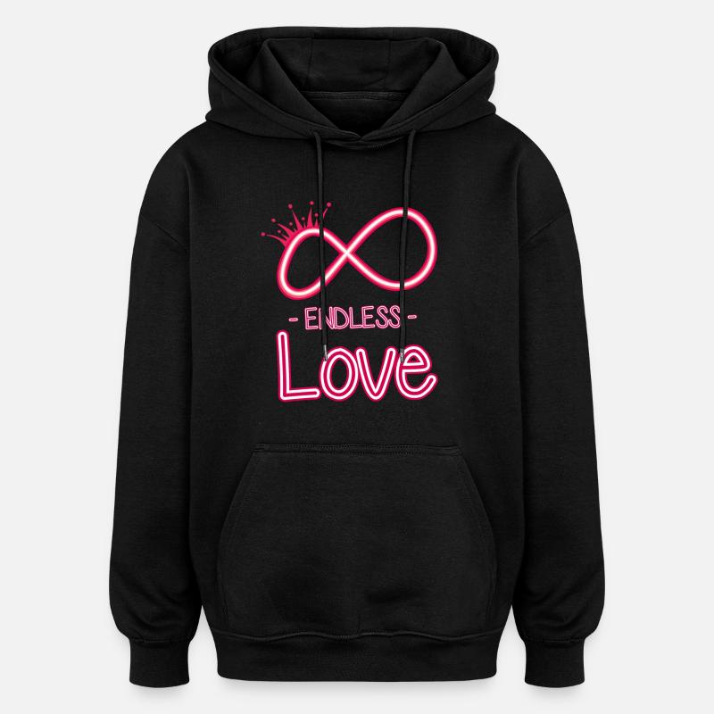 symbole de l’amour éternel - Sweat à capuche oversize unisexe - noir