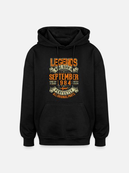 1984 September Birthday Legend - Oversized Unisex Hoodie - black