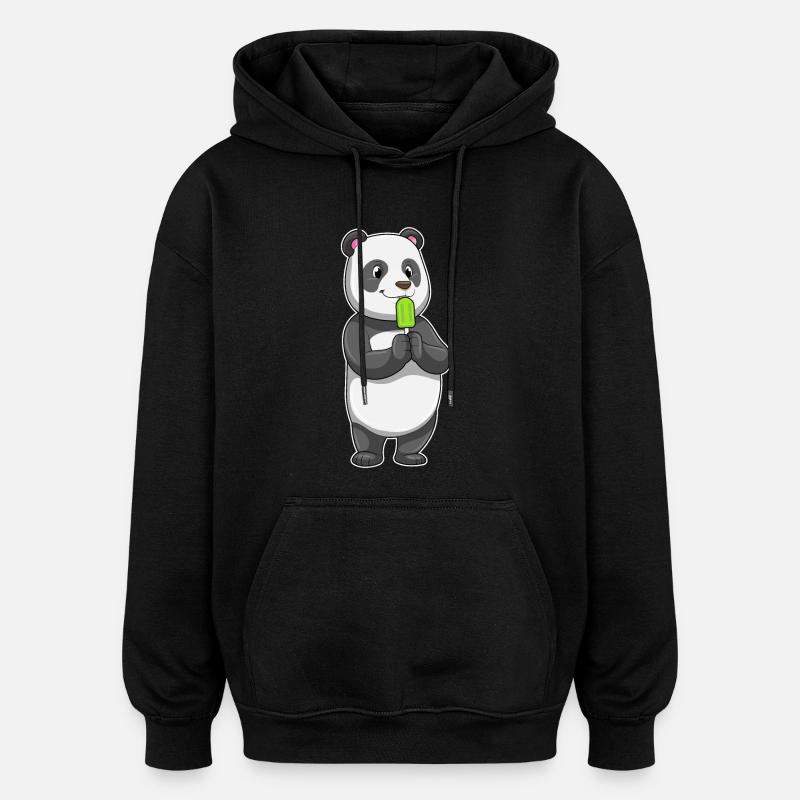 Panda Popsicles - Oversized Unisex Hoodie - black