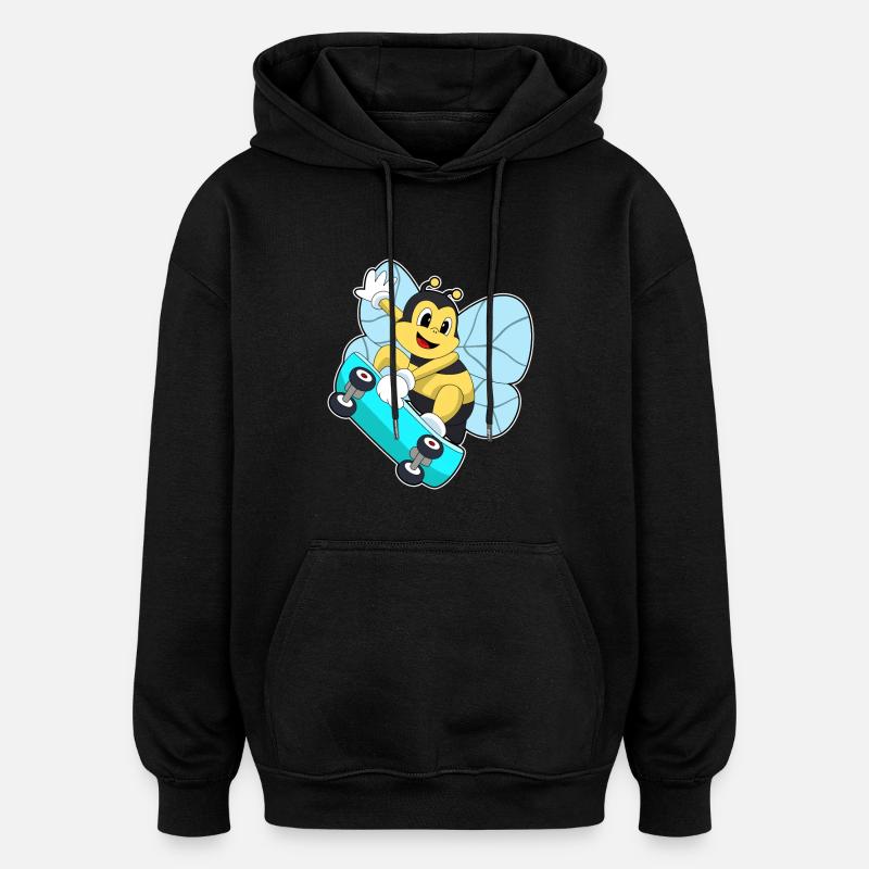Skateboard Bee Skateur - Sweat à capuche oversize unisexe - noir