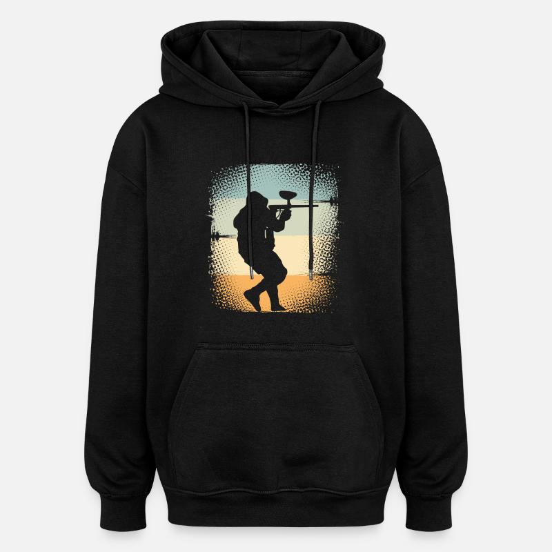 Paintball - Sweat à capuche oversize unisexe - noir