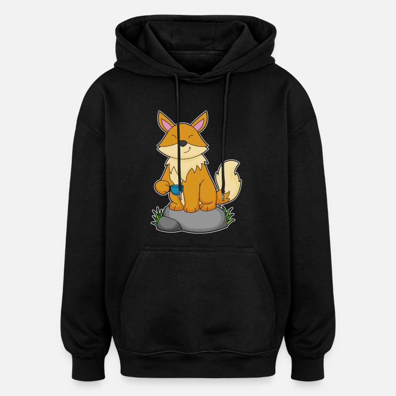 Fuchs Tasse - Oversized Unisex Hoodie - Schwarz
