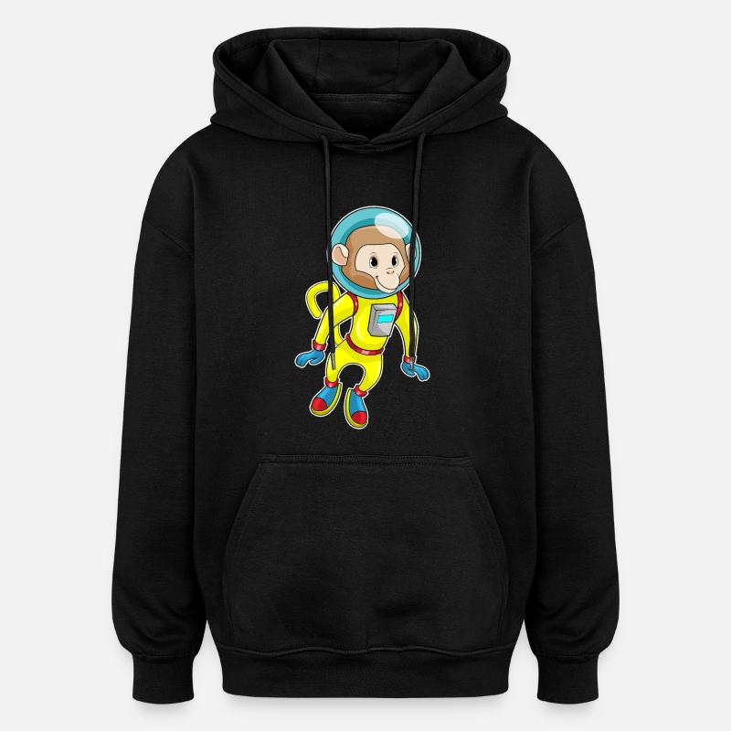Singe en tant qu’astronaute - Sweat à capuche oversize unisexe - noir