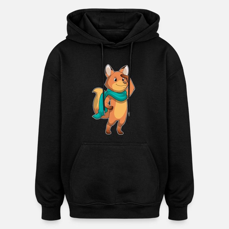 Fuchs Schal - Oversized Unisex Hoodie - Schwarz