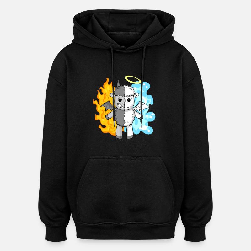 Moutons - Anges et Diables - Sweat à capuche oversize unisexe - noir