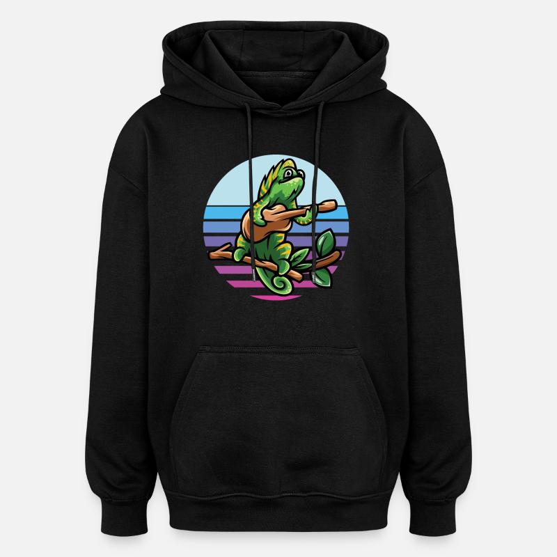 Caméléon - Sweat à capuche oversize unisexe - noir