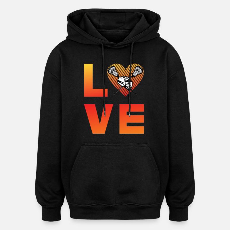 Lacrosse Love - Sweat à capuche oversize unisexe - noir