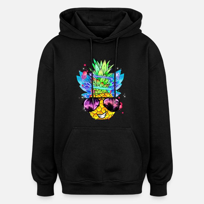 Art de l’ananas - Sweat à capuche oversize unisexe - noir