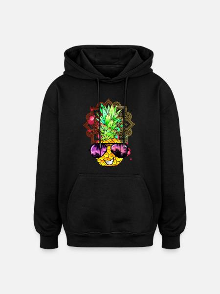 Pineapple Mandala - Oversized Unisex Hoodie - black