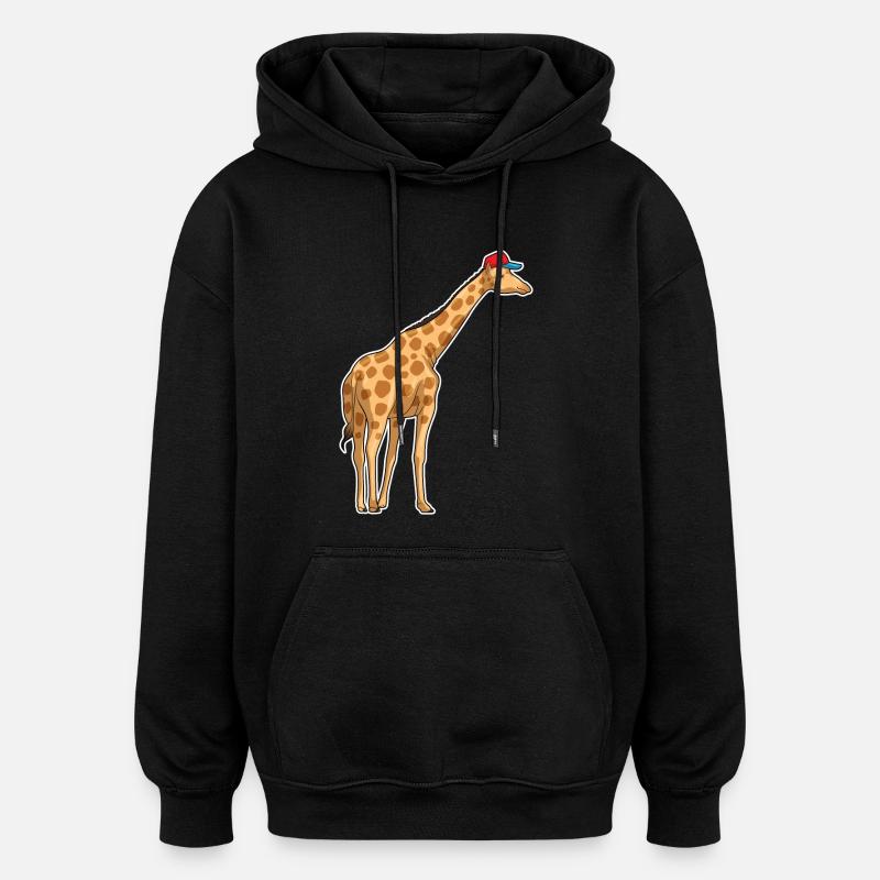 Giraffe Cap - Oversized Unisex Hoodie - Schwarz