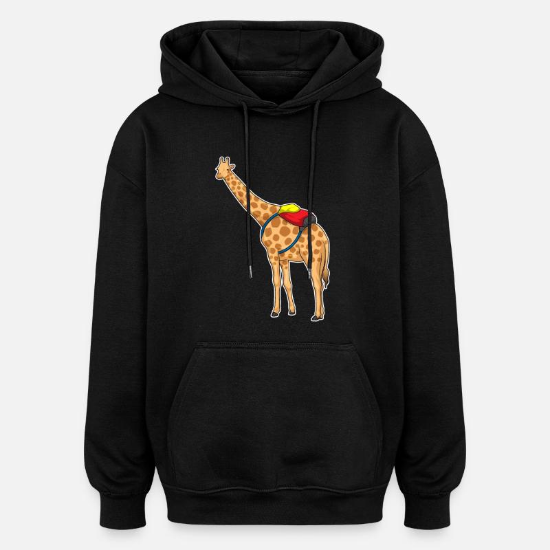 Giraffe Student Backpack School - Oversized Unisex Hoodie - black