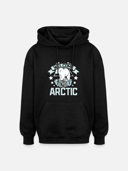 Welcome to arctic - Oversized Unisex Hoodie - black