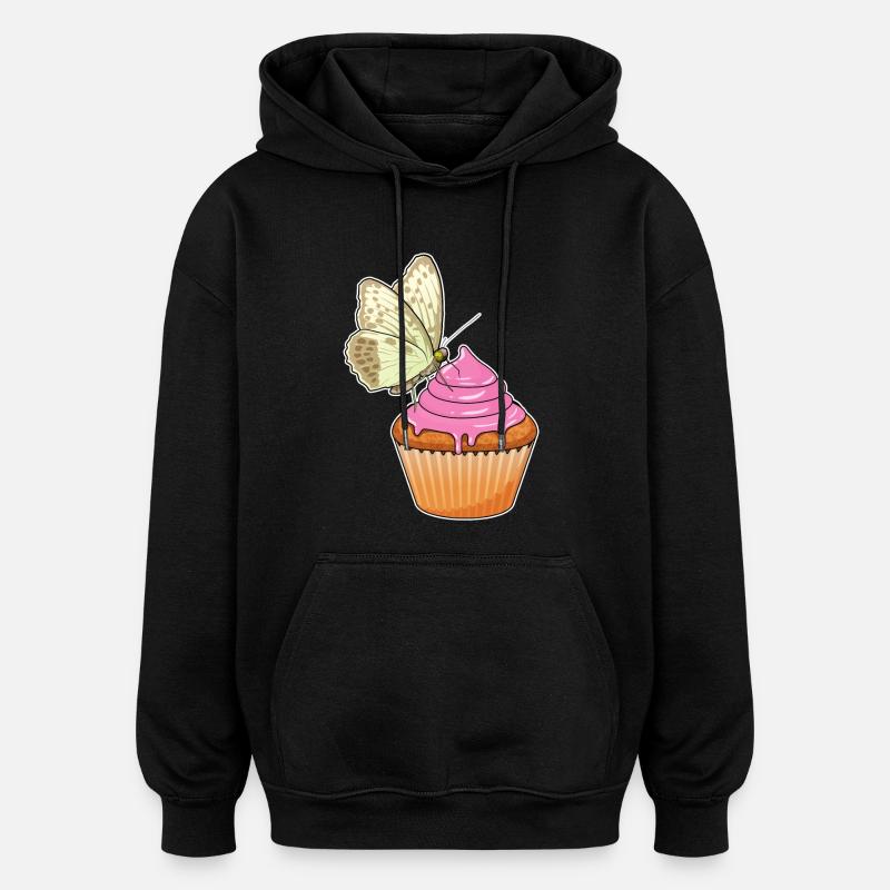 Muffin papillon - Sweat à capuche oversize unisexe - noir