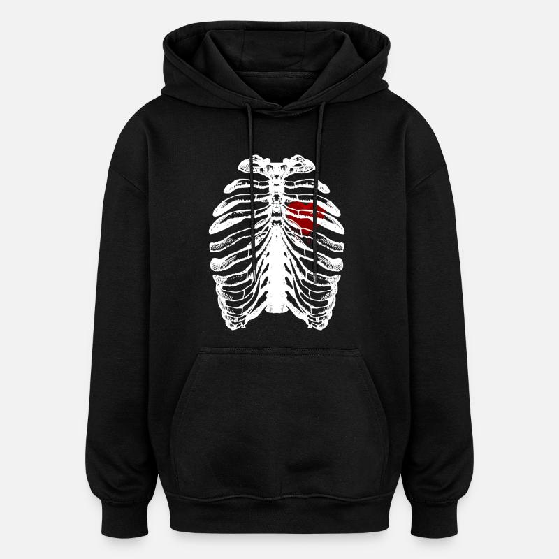 Skelett - Oversized Unisex Hoodie - Schwarz