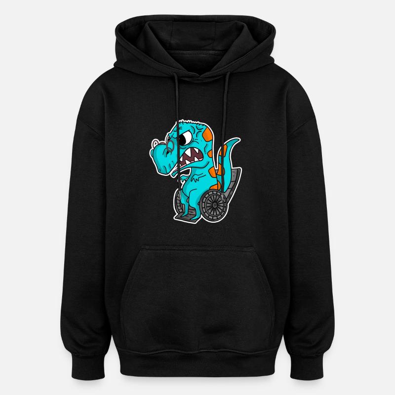 Vieux dinosaure - Sweat à capuche oversize unisexe - noir