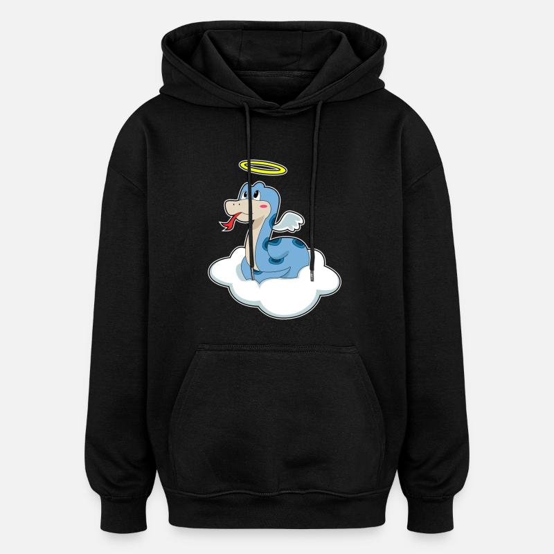 Serpent Nuage Ange - Sweat à capuche oversize unisexe - noir