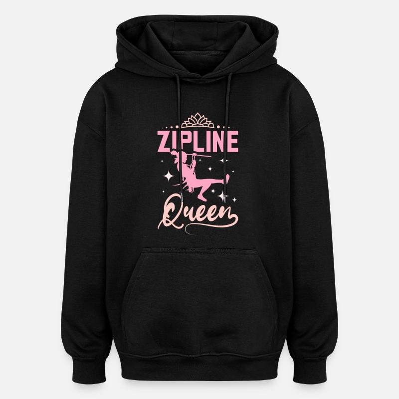 Reine de la tyrolienne - Sweat à capuche oversize unisexe - noir