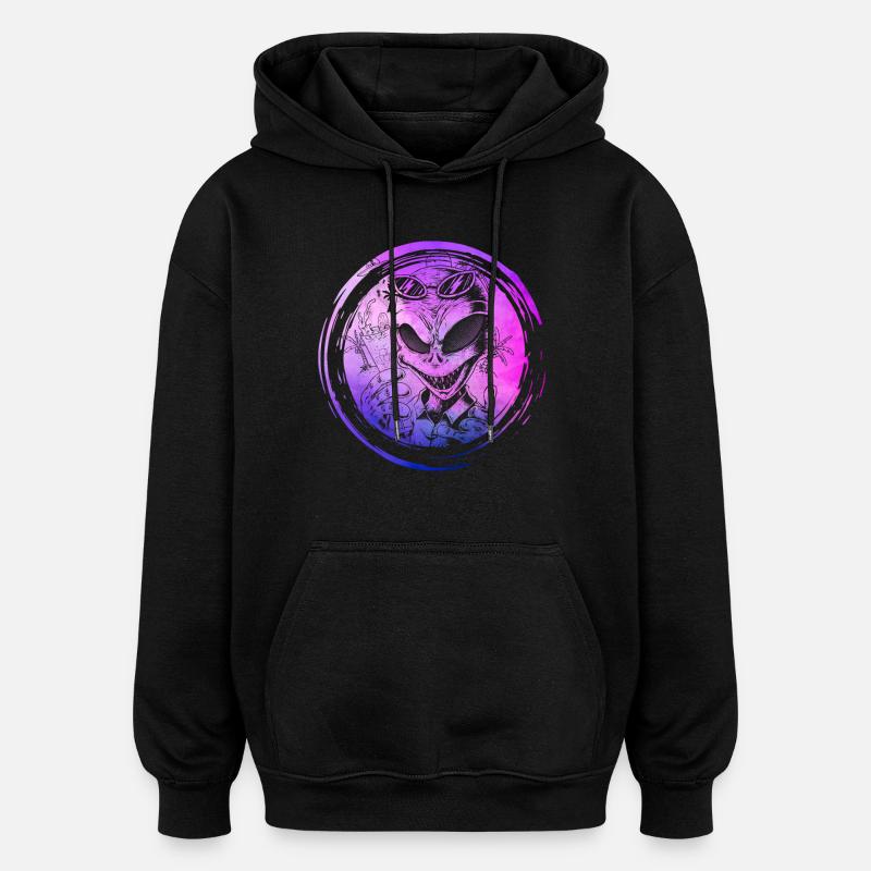 Étranger - Sweat à capuche oversize unisexe - noir