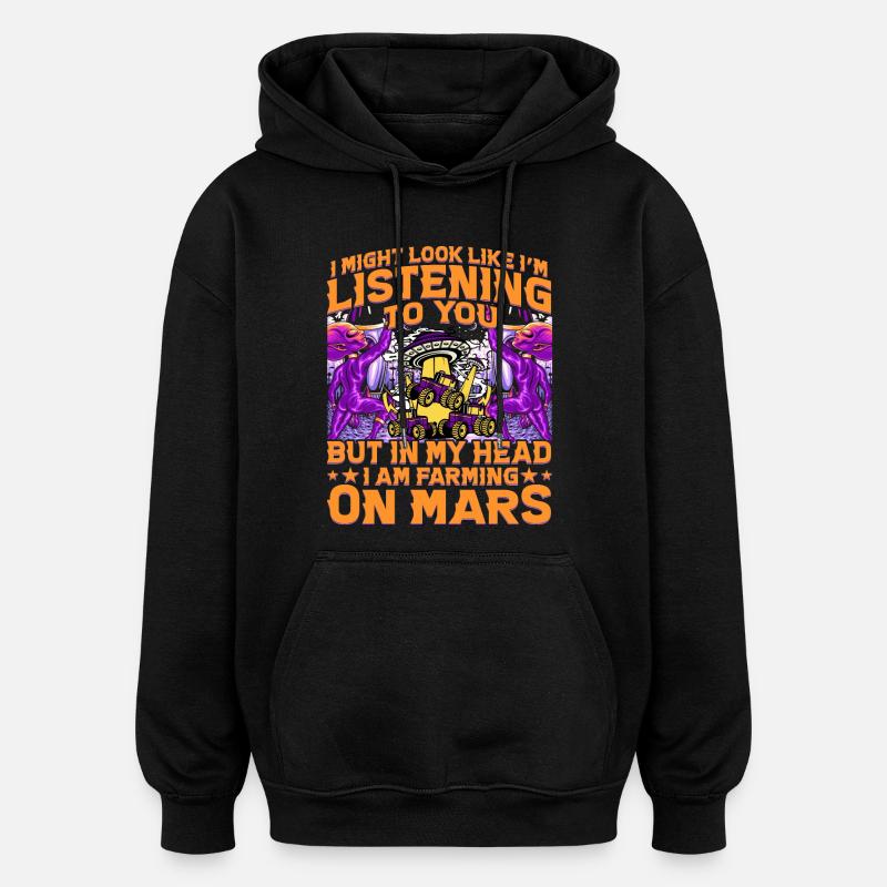 Dictons drôles extraterrestres - Sweat à capuche oversize unisexe - noir