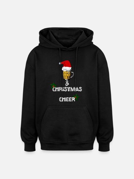 Weihnachtsbierkrug Weihnachtsfreude - Oversized Unisex Hoodie - Schwarz
