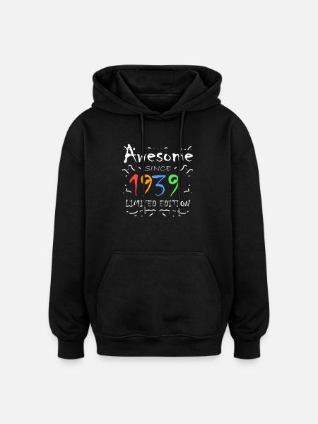 1939 - Born 1939 - Oversized Unisex Hoodie - black