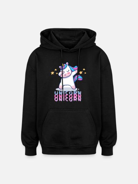 Unicorn Unicorn Unicorn - Unicorn Lovers Tee - Oversized Unisex Hoodie - black