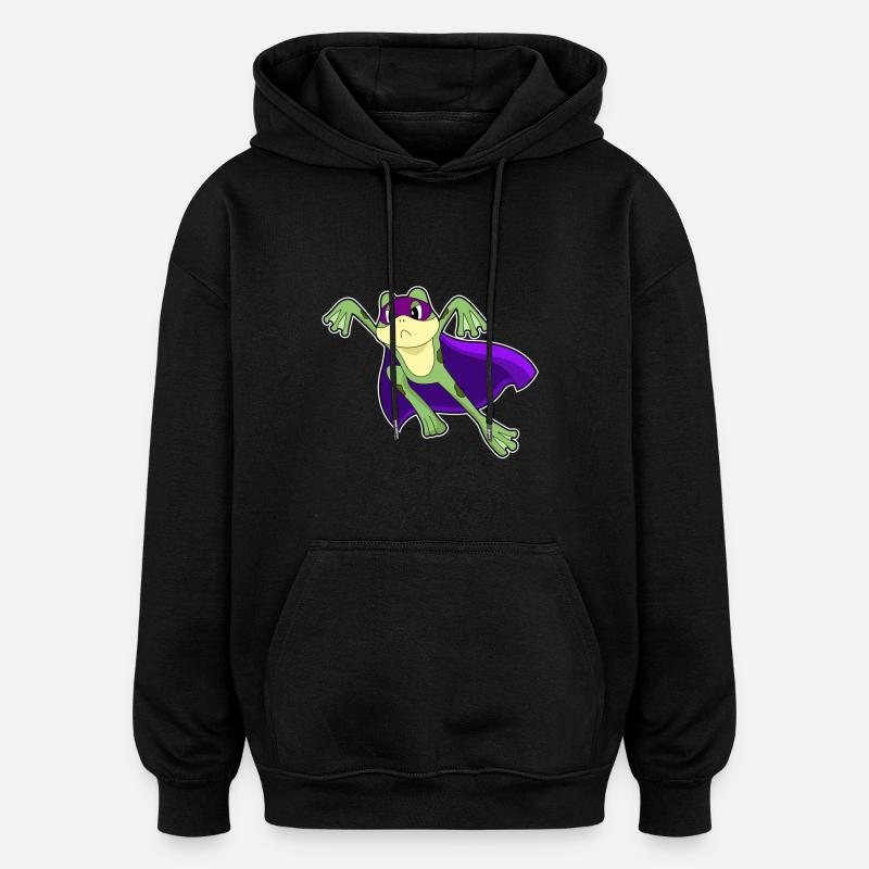 Frosch Held - Oversized Unisex Hoodie - Schwarz
