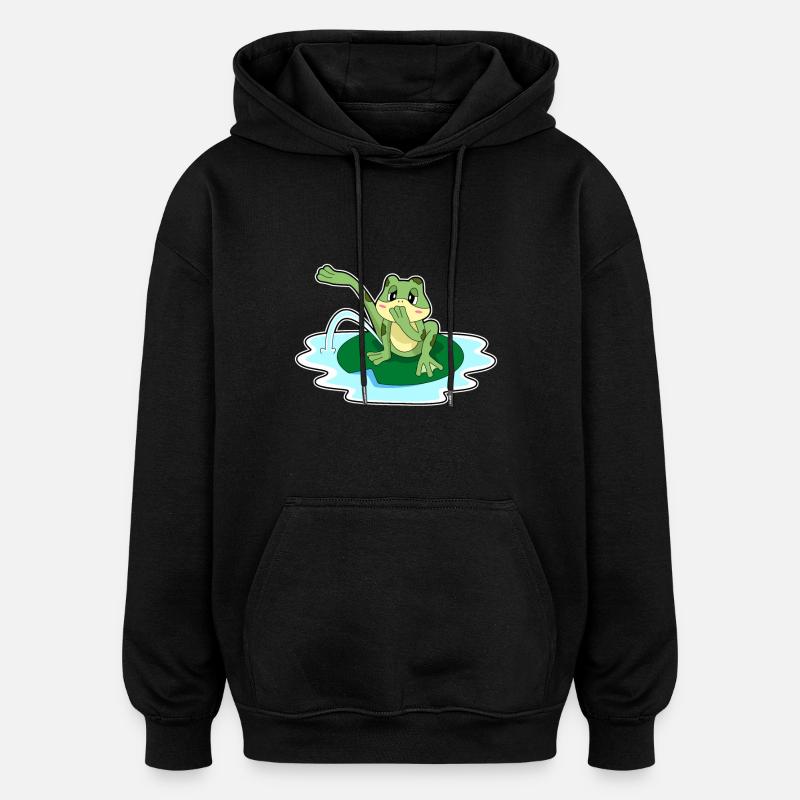 Toilette grenouille - Sweat à capuche oversize unisexe - noir