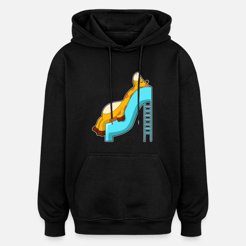 Giraffe Slide - Oversized Unisex Hoodie - black