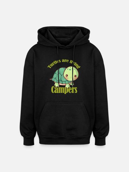 Turtles are living caravans - Oversized Unisex Hoodie - black