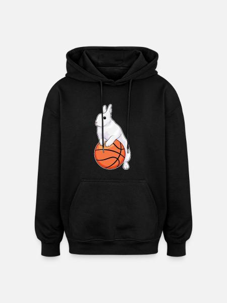 Lapin Basketteur Basketteur - Sweat à capuche oversize unisexe - noir