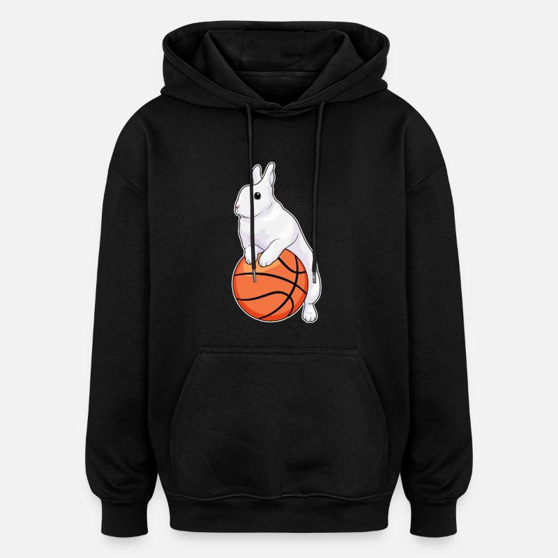 Lapin Basketteur Basketteur - Sweat à capuche oversize unisexe - noir