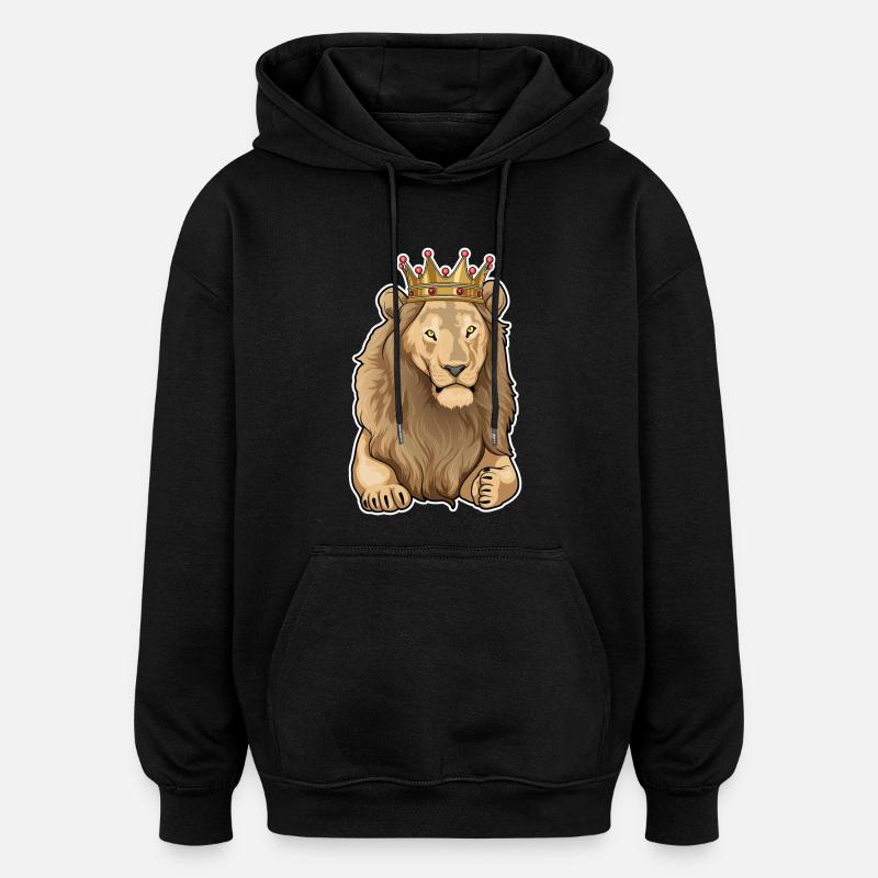 Couronne du Roi Lion - Sweat à capuche oversize unisexe - noir