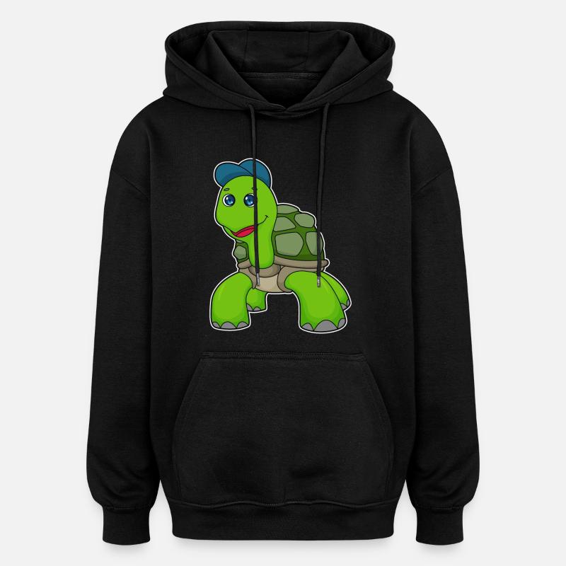 Schildkröte Cap - Oversized Unisex Hoodie - Schwarz