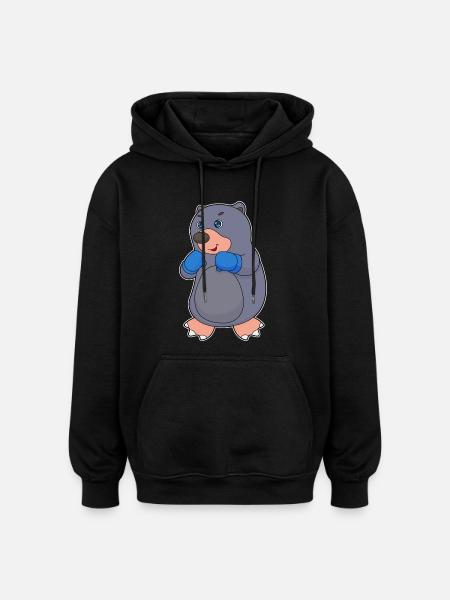Maulwurf Boxer Boxhandschuhe Boxen - Oversized Unisex Hoodie - Schwarz