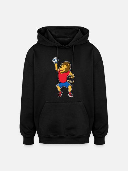 Löwe Handball Player Handball - Oversized Unisex Hoodie - black