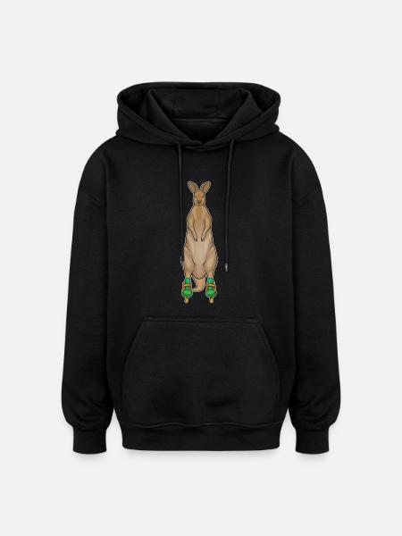 Kangaroo Inline skating Inline skates - Oversized Unisex Hoodie - black