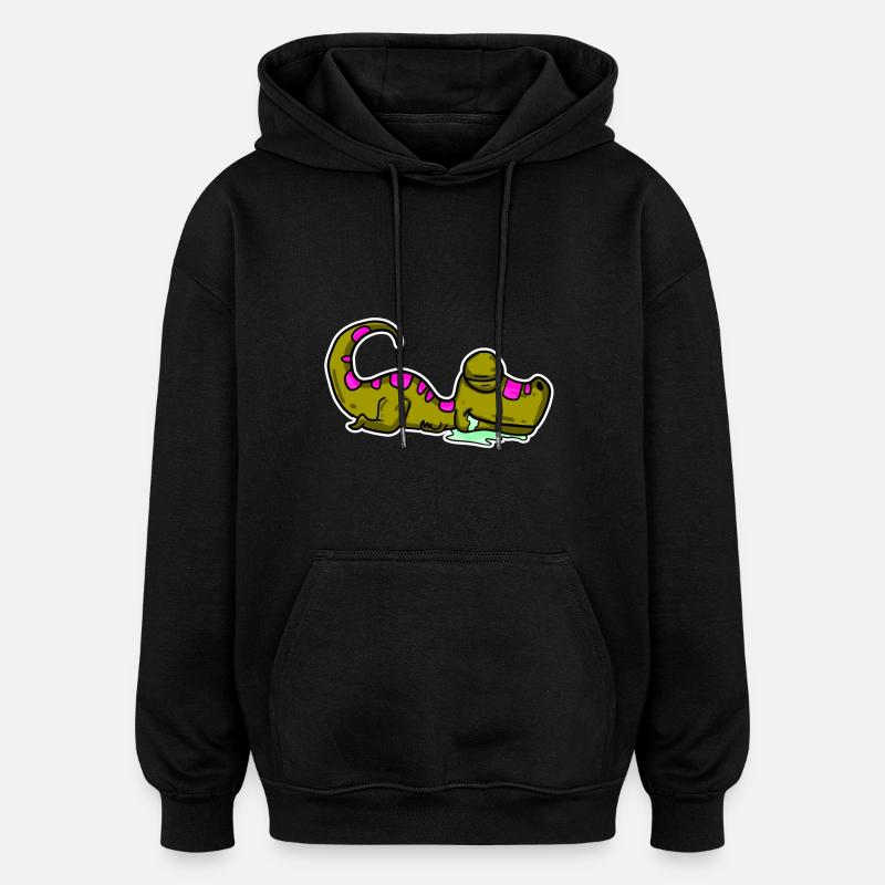 Dino endormi - Sweat à capuche oversize unisexe - noir