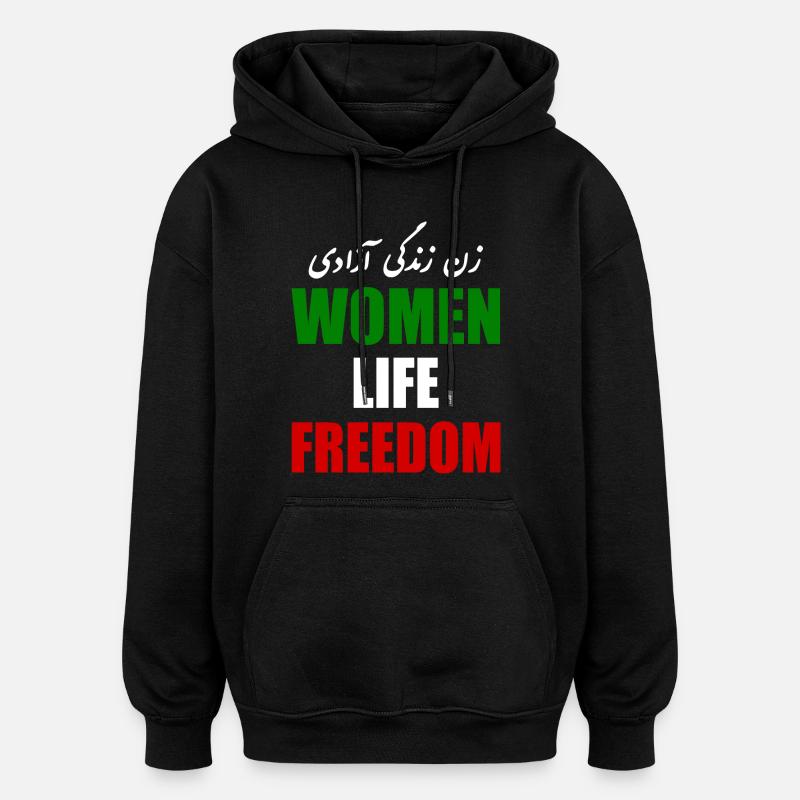 Women life freedom - Sweat à capuche oversize unisexe - noir
