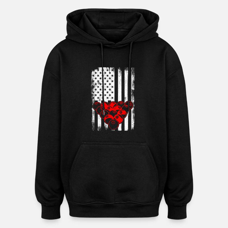 Joueur de billard américain - Sweat à capuche oversize unisexe - noir