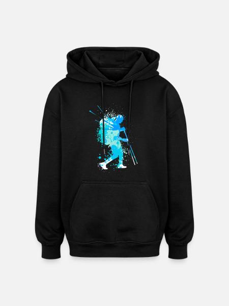Splash Wanderer Winter Hiking - Oversized Unisex Hoodie - black