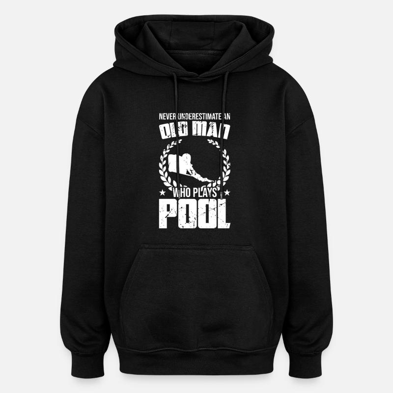 Lustiger Billard Opa - Oversized Unisex Hoodie - Schwarz